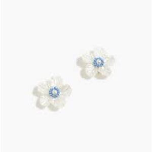 J. Crew White and Blue Floral Earrings